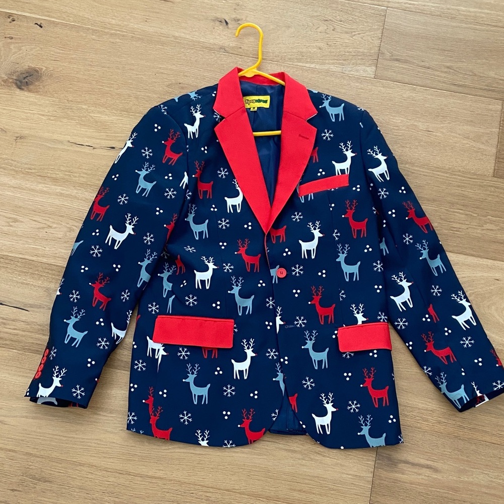 Tipsy Elves Festive Navy Blazer with Red Trim